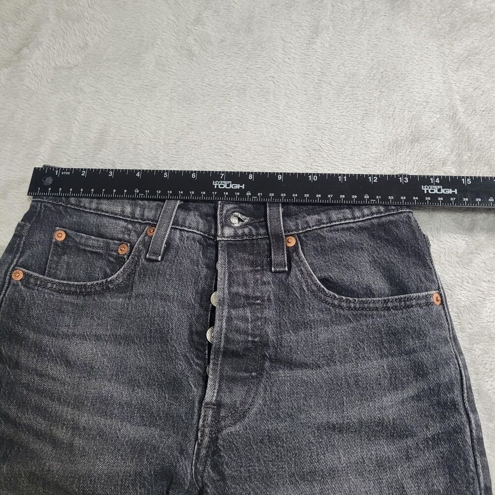 Levi's 501 S Skinny Jeans Mens 26x30 Gray Dark Wash Button Fly Denim Big E - Picture 6 of 14